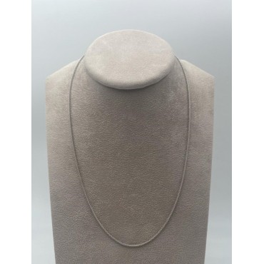 Collana oro bianco maglia cordino 44cm