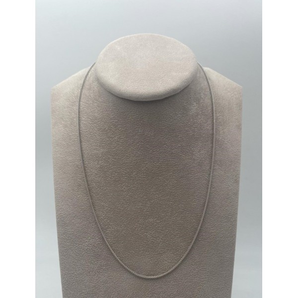 Collana oro bianco maglia cordina tubolare