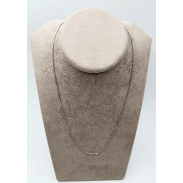 Collana oro bianco maglia rollina 45cm gr.1.76