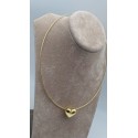 Collana cavetto diamantato oro giallo con pendente cuore
