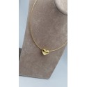 Collana cavetto diamantato oro giallo con pendente cuore