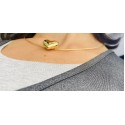 Collana cavetto diamantato oro giallo con pendente cuore