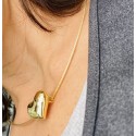 Collana cavetto diamantato oro giallo con pendente cuore