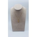 Collana rollina oro giallo con pendente ancora con fune 2,35gr