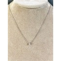 Collana punto luce oro bianco e diamante 0,26ct collezione semplicemente