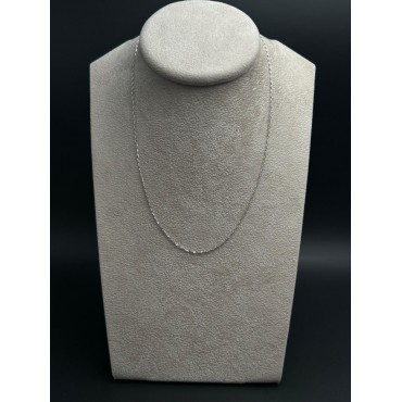 Collana maglia forzatina oro bianco gr.1,28