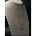 Collana oro giallo maglia rollina con Croce oro bicolore