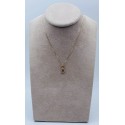 Collana lettera D oro giallo e zirconi
