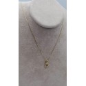 Collana lettera D oro giallo e zirconi