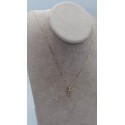 Collana lettera E oro giallo e zirconi