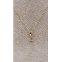Collana lettera L oro giallo e zirconi