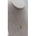 Collana lettera M oro giallo e zirconi