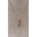 Collana lettera N oro giallo e zirconi