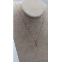 Collana lettera N oro giallo e zirconi