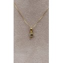 Collana lettera P oro giallo e zirconi