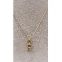 Collana lettera R oro giallo e zirconi