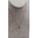 Collana lettera R oro giallo e zirconi