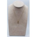 Collana lettera S oro giallo e zirconi