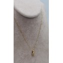 Collana lettera S oro giallo e zirconi