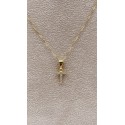 Collana lettera T oro giallo e zirconi