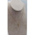 Collana lettera T oro giallo e zirconi