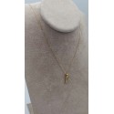 Collana lettera V oro giallo e zirconi