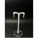Orecchini ovali oro bianco con mezzo giro di zirconi 2,5x1,8cm