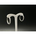 Orecchini ovali oro bianco con mezzo giro di zirconi 2,5x1,8cm