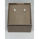 Orecchini oro bianco punti luce perle 8.50ct e diamanti 0.30ct