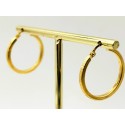 Orecchini cerchio oro giallo liscio e satinato 2,5cm