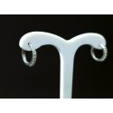 Orecchini cerchio oro bianco con zirconi 1cm