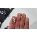 Orecchini cerchi 1.2cm mezzo giro di zirconi in oro bianco
