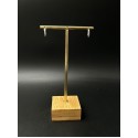 Orecchini cerchi 1.2cm mezzo giro di zirconi in oro bianco