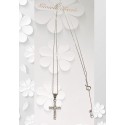 COLLANA CON CROCE DI DIAMANTI Cm. 2,0 x 1,0 CT. 0,33