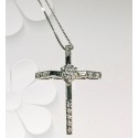 COLLANA CON CROCE DI DIAMANTI CM.3,0 x 2,0 CT.0,33