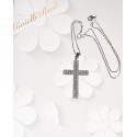COLLANA CON CROCE DI DIAMANTI CM.4,70 X 2,40  CT.2,30