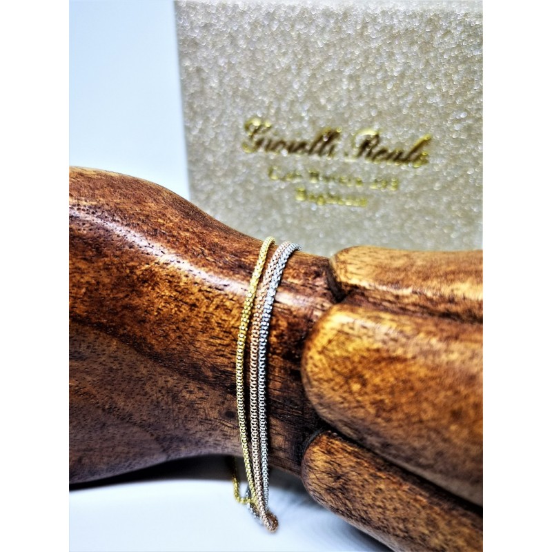 Bracciale Unisex Pop Corn In Oro Bianco 18kt – Larghezza 2mm, Lunghezza 19cm, Peso 2.6g – Confezione Regalo - 3