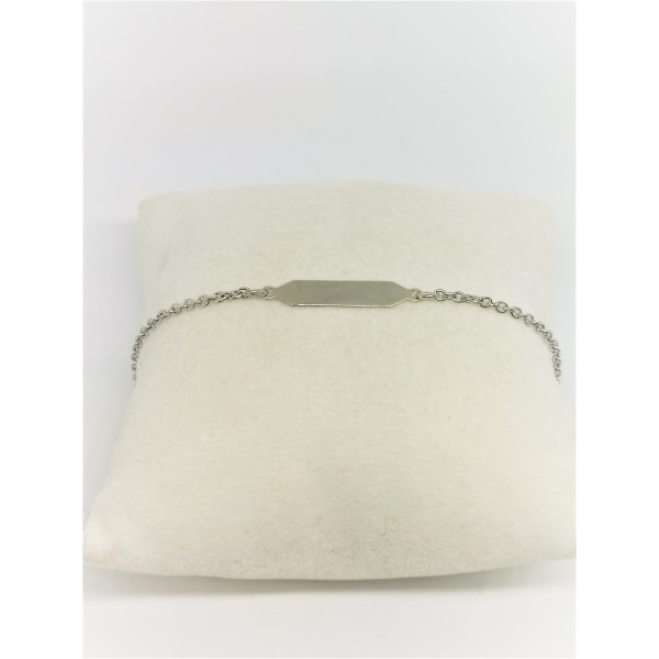 Bracciale targhetta oro bianco