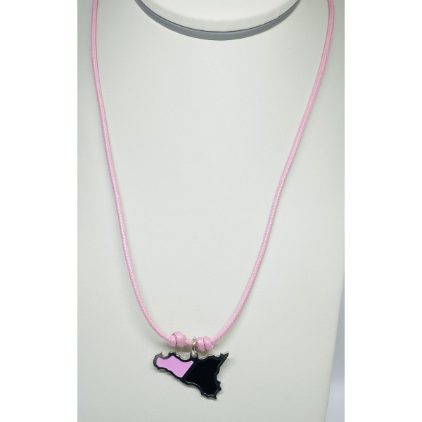 Collana Cordino Rosa Sicilia Rosa Nero