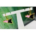 Orecchini Argento Dorato Sicilia Rosa Nero