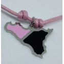 Collana Cordino Rosa Sicilia Rosa Nero
