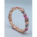Bracciale armonia elasticizzato in ottone con charm ripiegati