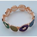 Bracciale armonia elasticizzato in ottone con cerchi 