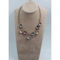 Collana armonia con doppio filo in caucciù e conchiglie in ottone