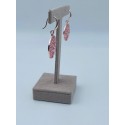 Orecchini armonia in ottone con albero della vita smaltato rosa