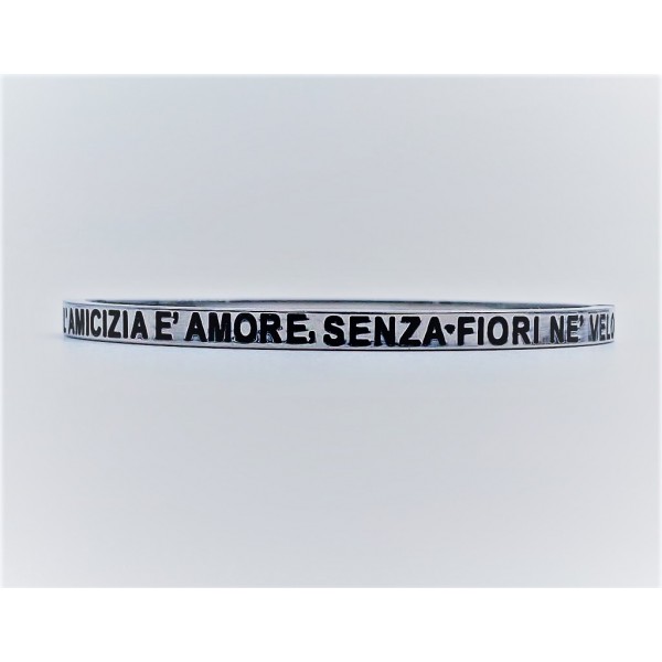 Bracciale calliope acciaio l’amicizia è amore senza fiori né velo