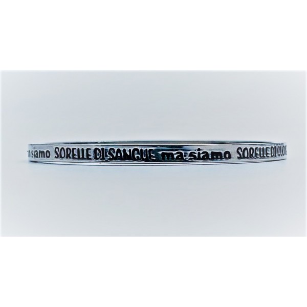 Bracciale calliope acciaio non siamo sorelle di sangue ma siamo sorelle di cuore