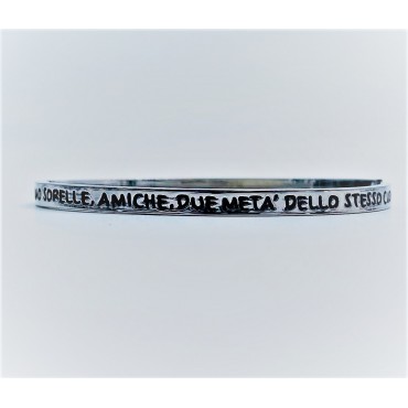 Bracciale acciaio calliope siamo sorelle amiche due metà dello stesso cuore