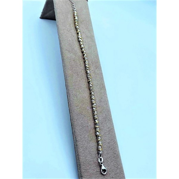 Bracciale cloris in argento con tubicini martellati e nodini