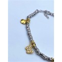 Bracciale cloris in argento con ciondoli farfalla quadrifogli tubicini martellati e nodini